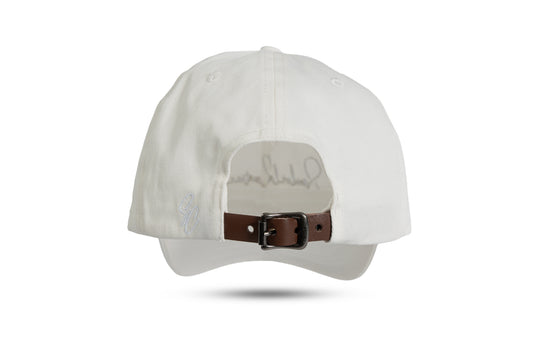 Saalor Signature Leather Strap Cap – White