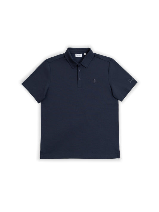 Le Classique Polo in navy by Saalor Couture, flat lay